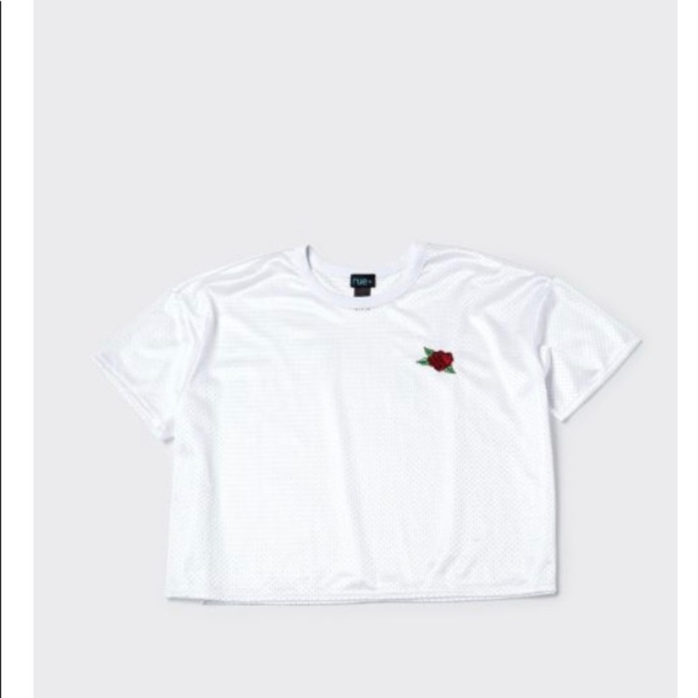 🥀 Rue+ White Rose Jersey Crop Top 🌹